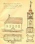 Gaál István (1723-1768) református lelkipásztor sírjának jelölése az 1761-1801 között volt előző templom alaprajzán. Forrás: Papp Lajos kézírásos egyháztörténete