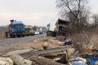 A Hungerit autjba csapdott egy ft szllt kamion. Fot: Csongrd TV/Donka Ferenc 