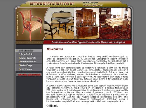 Bieder Restaurátor Bt. - antik bútorok restaurálása