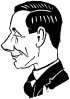 Antal Endre (1900-1971) építész, városi főmérnök egy korabeli karikatúrán. Forrás: Rózsa Gábor - Péter-Pál Polgárház Múzeum