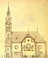 Dobovszky József István terve a felsőpárti református templomról (1912). Forrás: Szentes helyismereti kézikönyve - 2000