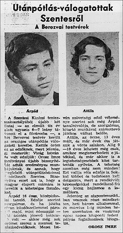 �js�gcikk a Csongr�d Megyei H�rlap 1972. december 24-i sz�m�b�l (kinagy�that�!)