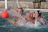 Berki András a Legrand edzője itt még a vízben, világklasszisokkal a nyakában. Fotó: Vidovics Ferenc, 2003