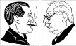 Dr. Bugyi István és Fridrich János a korabeli karikatúrákon. Forrás: Szentesi Levéltár