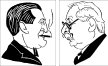 Dr. Bugyi István és Fridrich János a korabeli karikatúrákon. Forrás: Szentesi Levéltár
