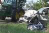 Hallos baleset a 45-s szm fton: traktor kaszlt el egy Seatot. Fot: Tsik Attila  