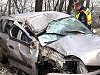 A balesetben az autó utasa, egy hódmezővásárhelyi nő súlyos, életveszélyes sérüléseket szenvedett. Fotó: Donka Ferenc / MTI