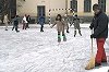 Benedek Tibor gondozza a korcsolyapályát a Szent Erzsébet Katolikus Általános Iskolában. Fotó: Vidovics Ferenc - 2004