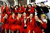A szentesi női vízilabdacsapat tíz év után örülhetett ismét kupagyőzelemnek. Fotó: MTI