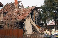 Robbanás miatt összedőlt egy ház Szentesen. MTI Fotó: Donka Ferenc (galéria)