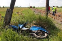 Halálos baleset a vasúti átjáróban Szentesnél. Fotó: MTI - Donka Ferenc