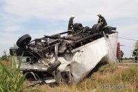 Baleset a 451-esen Szentesn�l. Fot�: MTI/Donka Ferenc