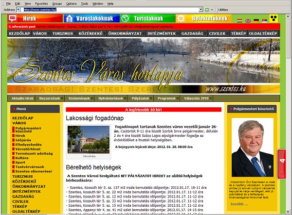 Nyit�oldal - www.szentes.hu