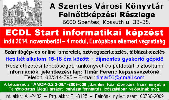 ECDL tanfolyam a K�nyvt�rban