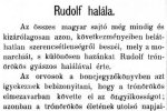 Rudolf trónörökös haláláról a Szentesi lapban. Forrás: e-Könyvtár Szentes