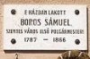 Emléktábla Boros Sámuel egykori lakóháza falán. Forrás: Szentesi Mozaik